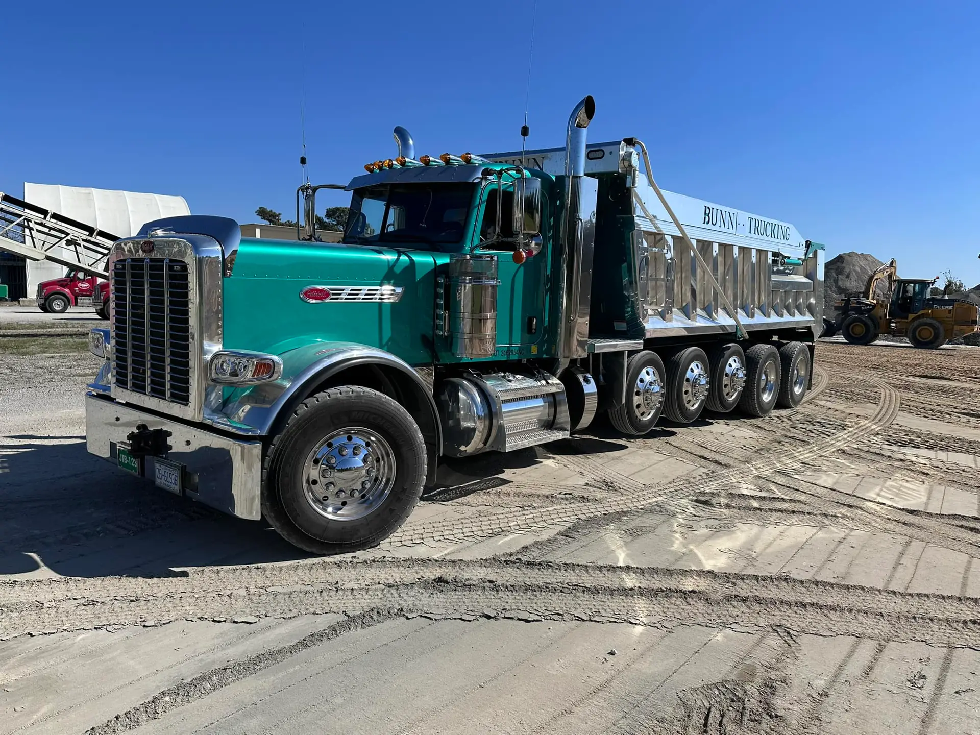 Jerry T. Bunn Trucking, LLC dump truck working on a job site in Eastern North Carolina