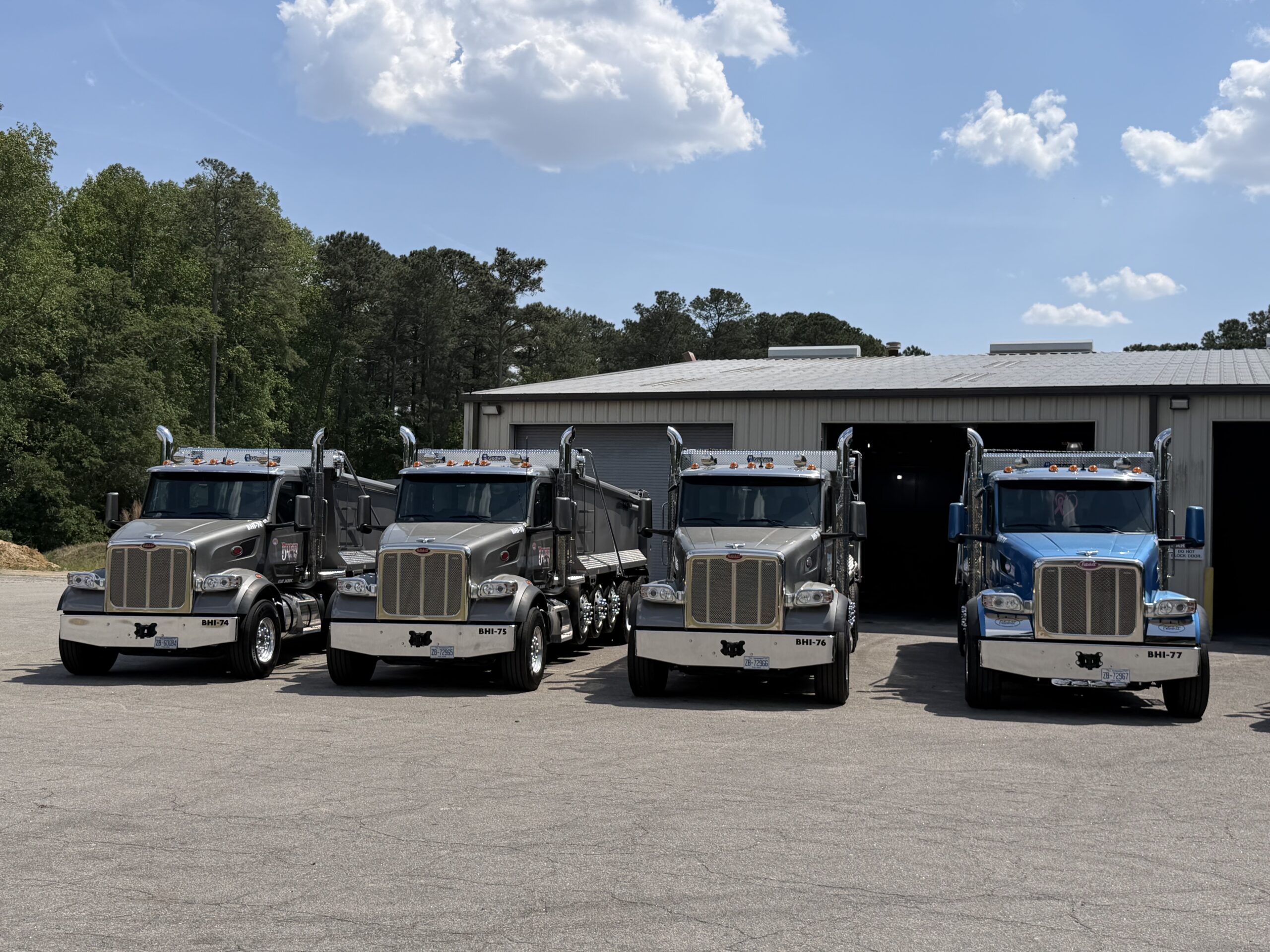 Job site ready dump trucks serving contractors in Eastern North Carolina