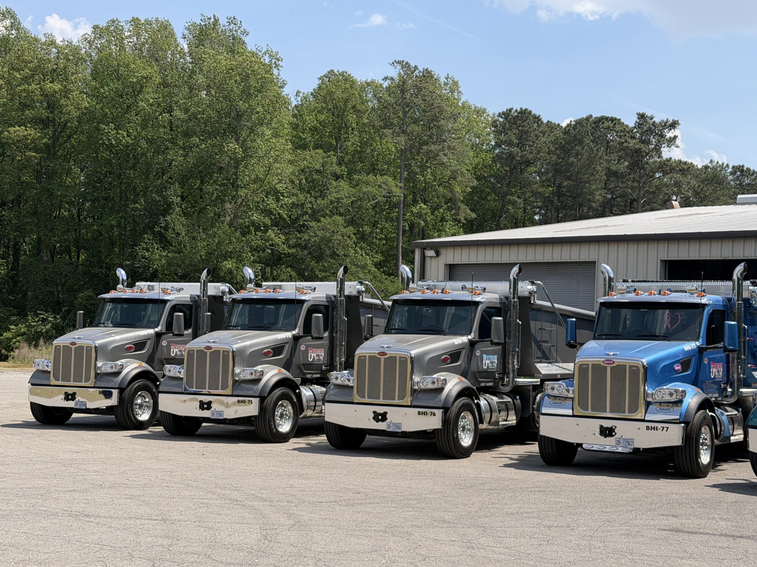 Jerry T. Bunn Trucking dump truck fleet serving Wilson NC and Eastern North Carolina